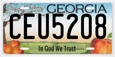 GA license plate CEU5208