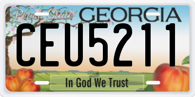 GA license plate CEU5211