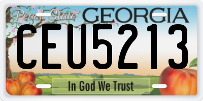 GA license plate CEU5213