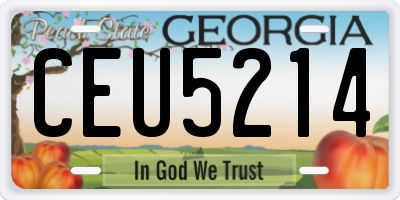 GA license plate CEU5214