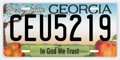 GA license plate CEU5219