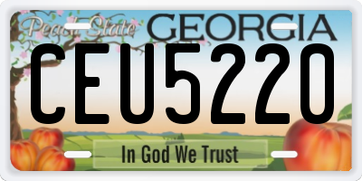 GA license plate CEU5220
