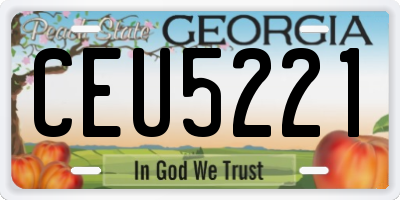 GA license plate CEU5221