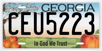GA license plate CEU5223