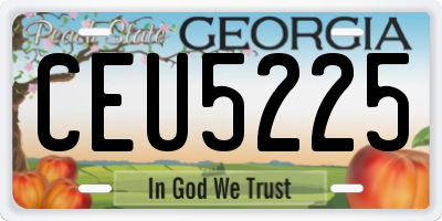 GA license plate CEU5225