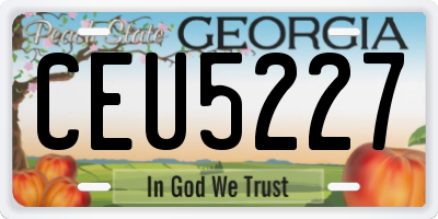 GA license plate CEU5227