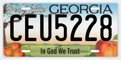 GA license plate CEU5228