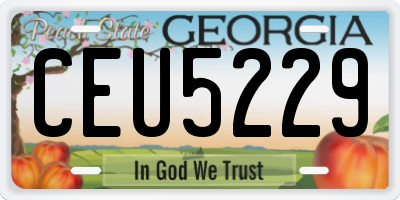 GA license plate CEU5229