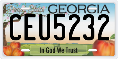 GA license plate CEU5232