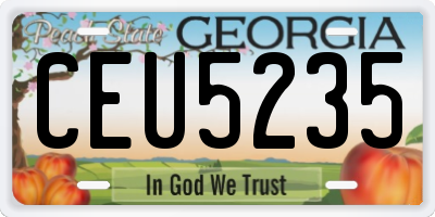 GA license plate CEU5235