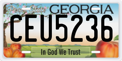GA license plate CEU5236