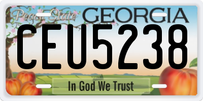 GA license plate CEU5238