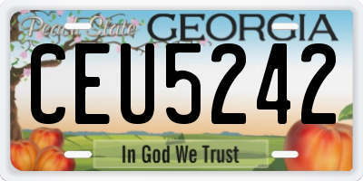 GA license plate CEU5242
