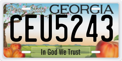 GA license plate CEU5243