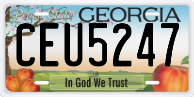 GA license plate CEU5247