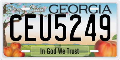 GA license plate CEU5249