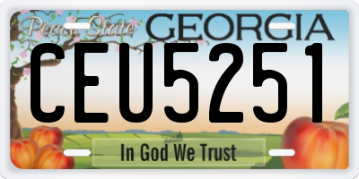 GA license plate CEU5251