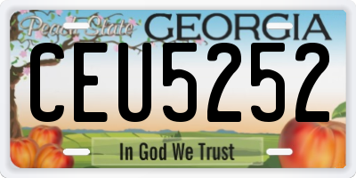 GA license plate CEU5252