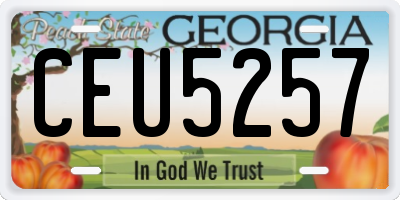 GA license plate CEU5257