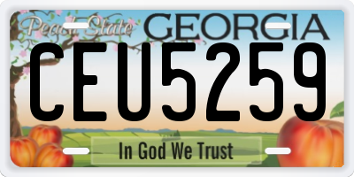 GA license plate CEU5259