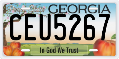 GA license plate CEU5267