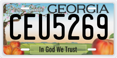 GA license plate CEU5269