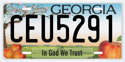 GA license plate CEU5291