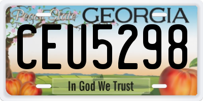 GA license plate CEU5298