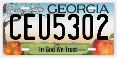 GA license plate CEU5302
