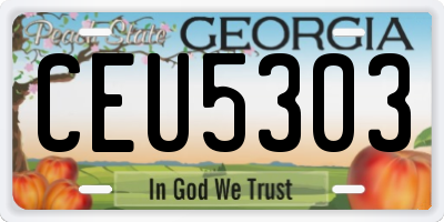GA license plate CEU5303