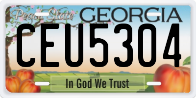 GA license plate CEU5304