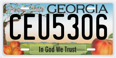 GA license plate CEU5306
