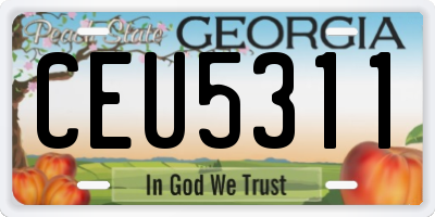 GA license plate CEU5311