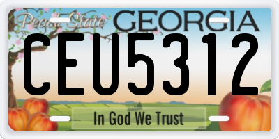 GA license plate CEU5312