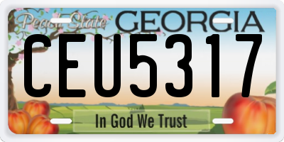GA license plate CEU5317