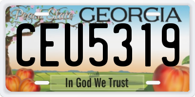 GA license plate CEU5319