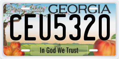 GA license plate CEU5320