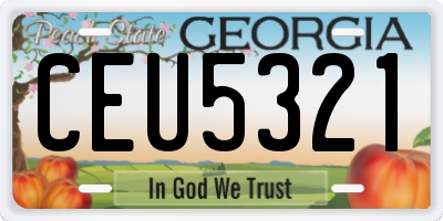 GA license plate CEU5321