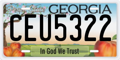GA license plate CEU5322