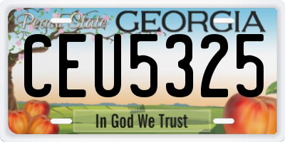 GA license plate CEU5325