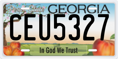 GA license plate CEU5327
