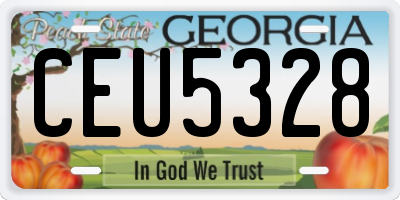 GA license plate CEU5328