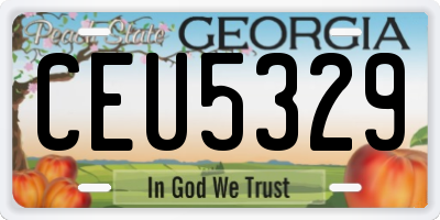 GA license plate CEU5329
