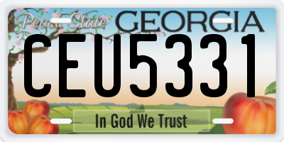 GA license plate CEU5331