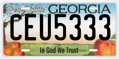 GA license plate CEU5333