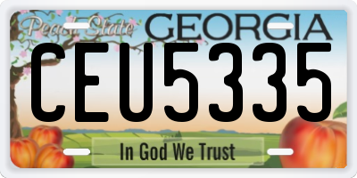 GA license plate CEU5335