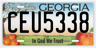 GA license plate CEU5338