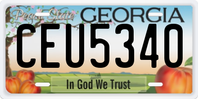 GA license plate CEU5340