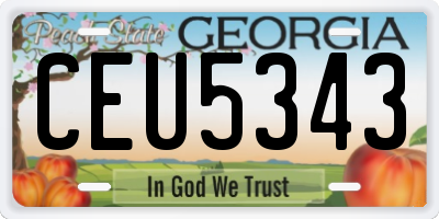GA license plate CEU5343
