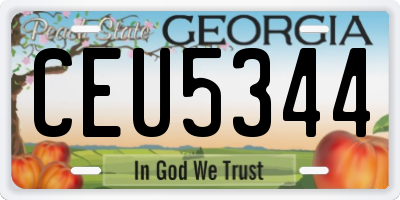 GA license plate CEU5344